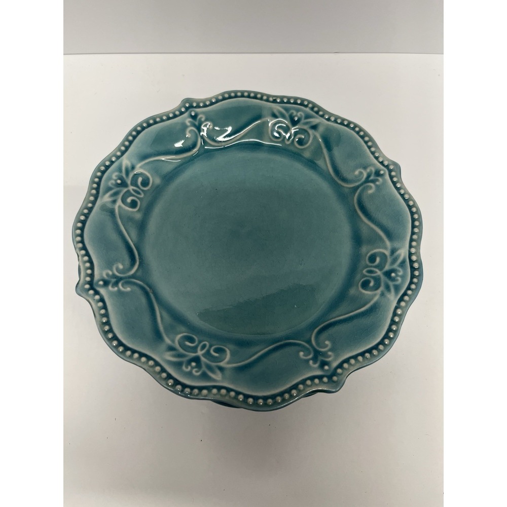 Pioneer Woman Blue Paige Denim Set of 4 Salad Dessert Plates Dishes 8" No Chips